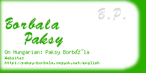 borbala paksy business card